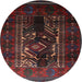Round Traditional Deep Red Persian Rug, tr2503