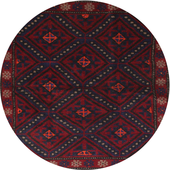 Square Machine Washable Traditional Burgundy Brown Rug, wshtr2509