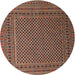 Round Traditional Brown Persian Rug, tr2511