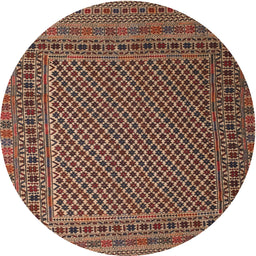 Square Machine Washable Traditional Peru Brown Rug, wshtr2511