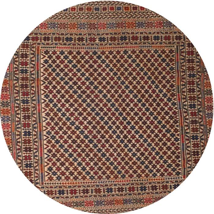 Square Machine Washable Traditional Peru Brown Rug, wshtr2511