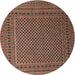 Square Machine Washable Traditional Peru Brown Rug, wshtr2511