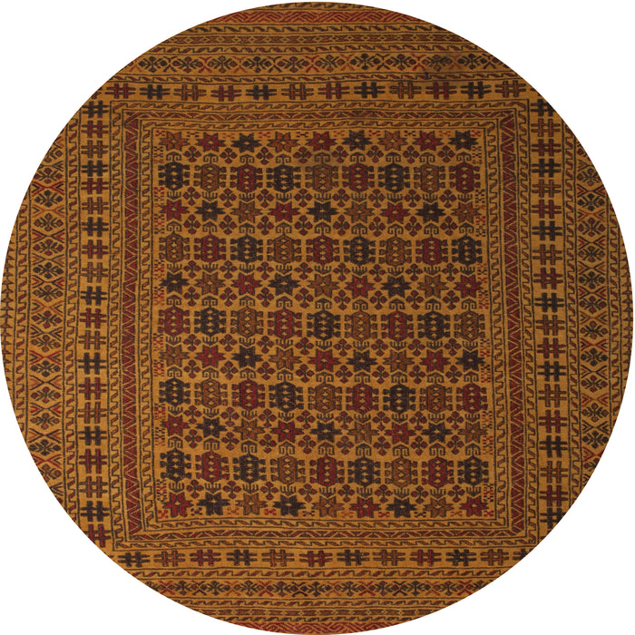 Round Traditional Sedona Brown Southwestern Rug, tr2515