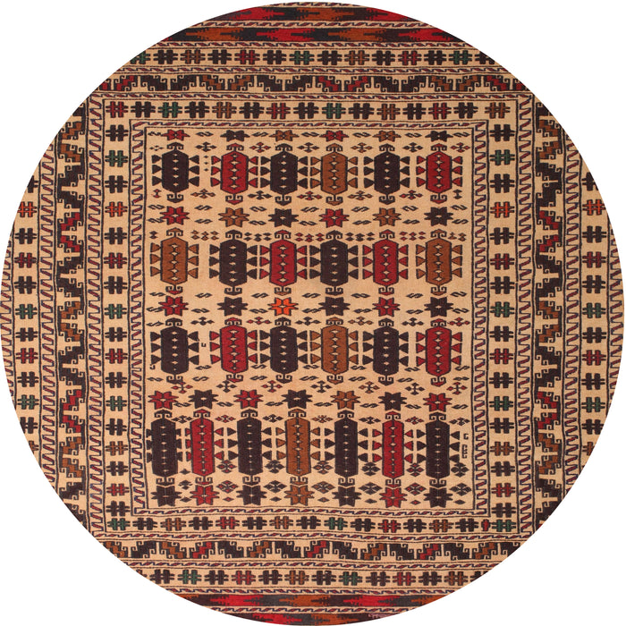 Square Machine Washable Traditional Mango Orange Rug, wshtr2519