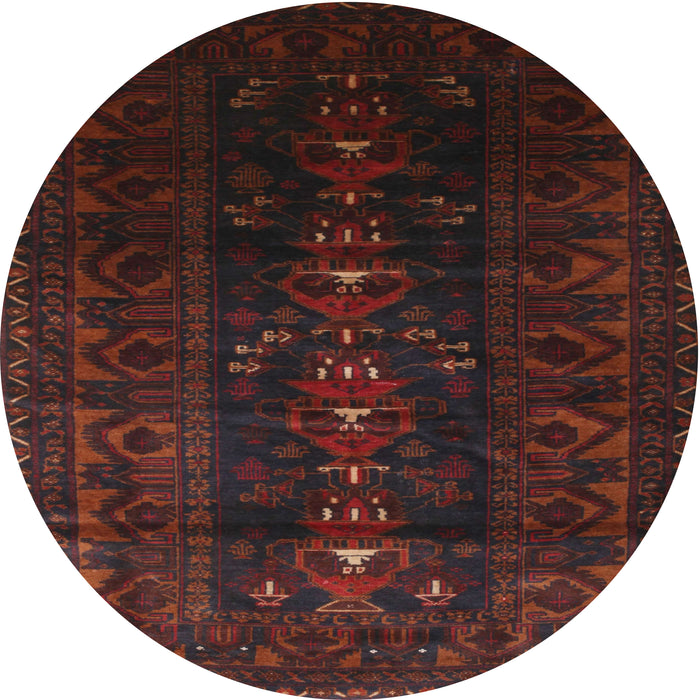 Round Traditional Bakers Brown Persian Rug, tr2520