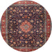 Square Machine Washable Traditional Dark Almond Brown Rug, wshtr2522