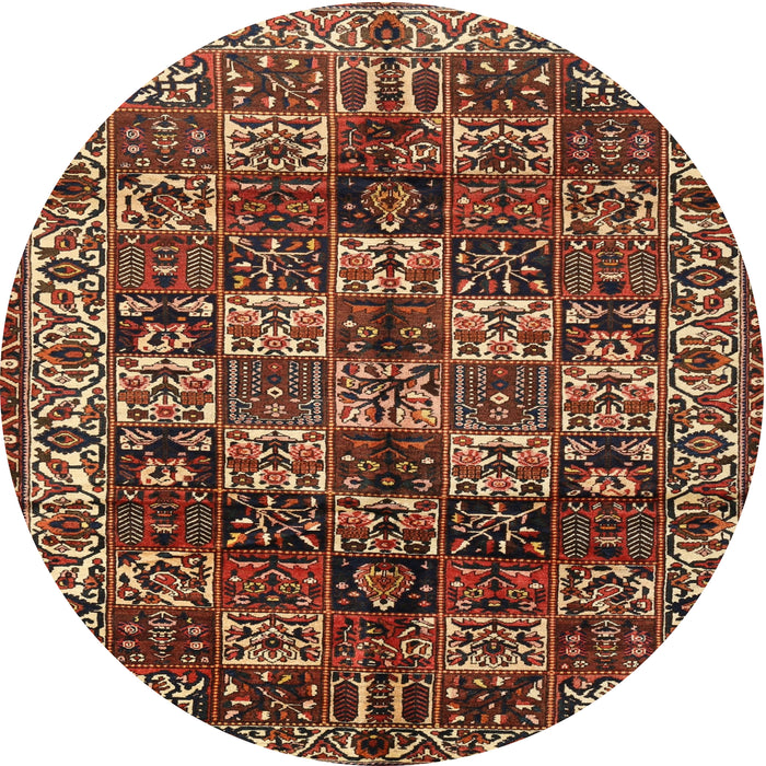 Square Machine Washable Traditional Saffron Red Rug, wshtr2523