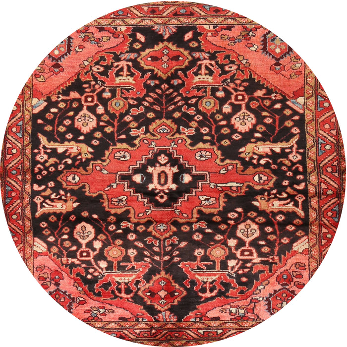 Round Traditional Red Persian Rug, tr2524