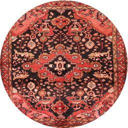 Square Machine Washable Traditional Tomato Red Rug, wshtr2524
