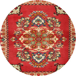 Square Machine Washable Traditional Red Rug, wshtr2525