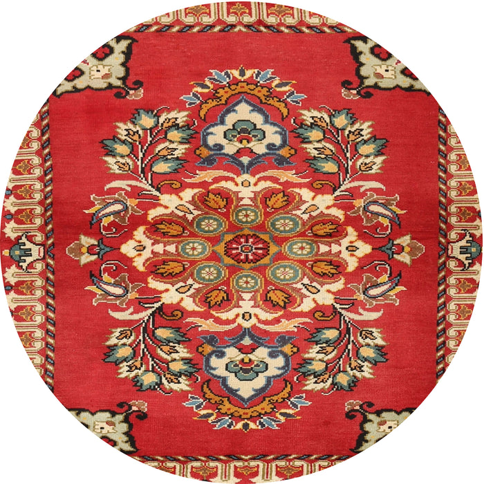 Square Machine Washable Traditional Red Rug, wshtr2525