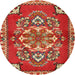 Round Traditional Red Persian Rug, tr2525