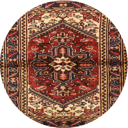 Square Machine Washable Traditional Saffron Red Rug, wshtr2526