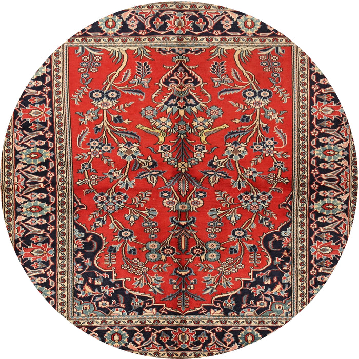 Round Traditional Camel Brown Persian Rug, tr2527