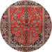 Round Traditional Camel Brown Persian Rug, tr2527