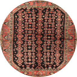 Square Machine Washable Traditional Bronze Brown Rug, wshtr2528