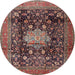 Square Machine Washable Traditional Camel Brown Rug, wshtr2533