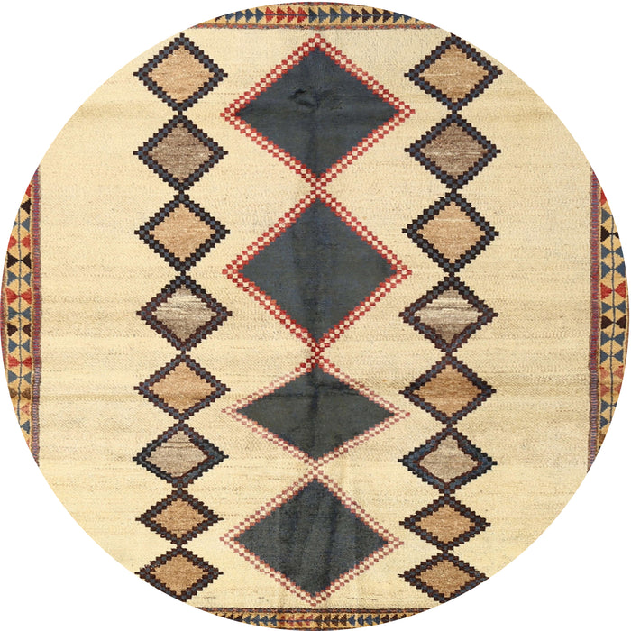 Round Traditional Sienna Brown Southwestern Rug, tr2536