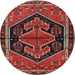 Round Traditional Red Persian Rug, tr2538