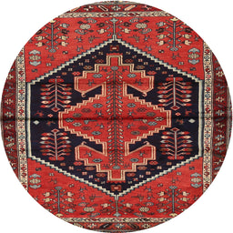 Square Machine Washable Traditional Tomato Red Rug, wshtr2538