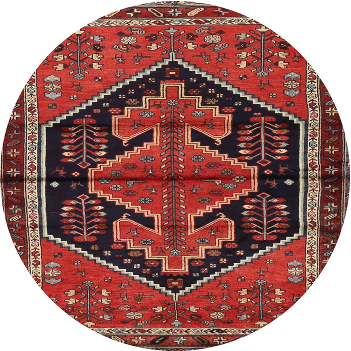 Square Machine Washable Traditional Tomato Red Rug, wshtr2538