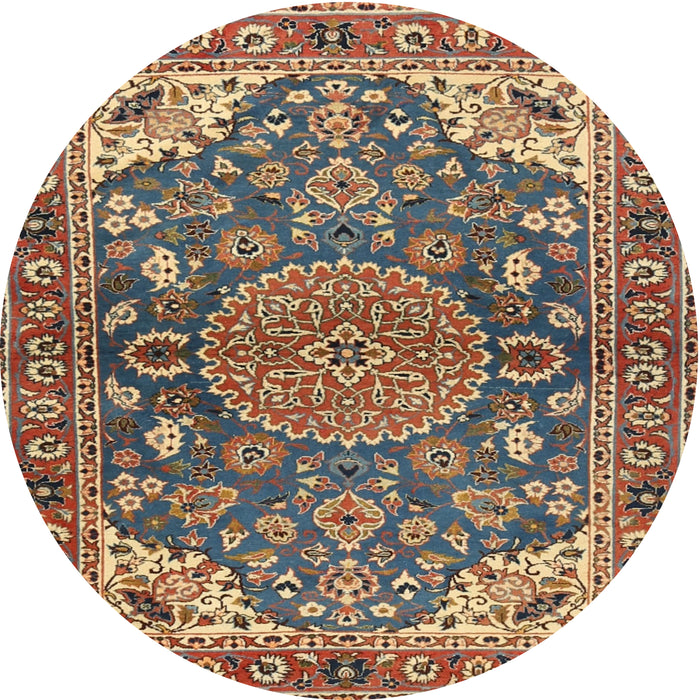 Round Traditional Brown Red Persian Rug, tr2539
