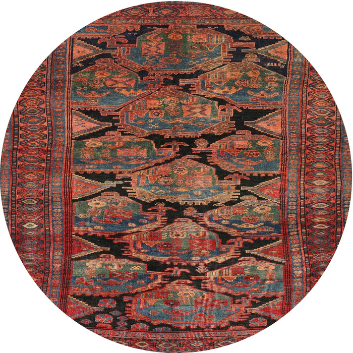 Square Machine Washable Traditional Sienna Brown Rug, wshtr2541