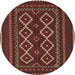 Round Traditional Brown Southwestern Rug, tr2543