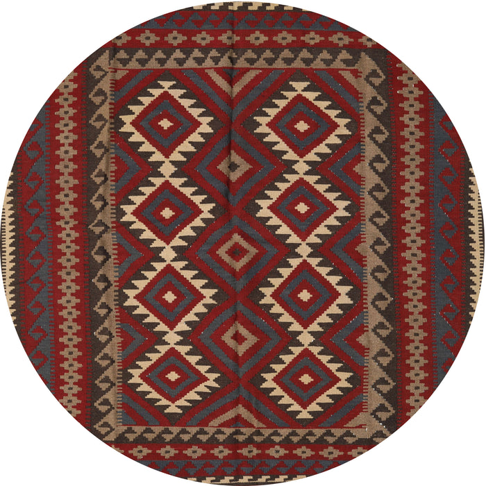 Square Machine Washable Traditional Brown Rug, wshtr2543
