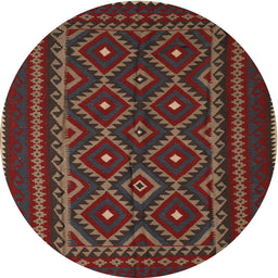 Round Traditional Brown Southwestern Rug, tr2544