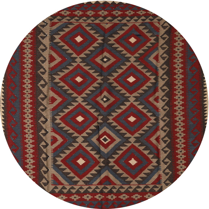Square Machine Washable Traditional Brown Rug, wshtr2544