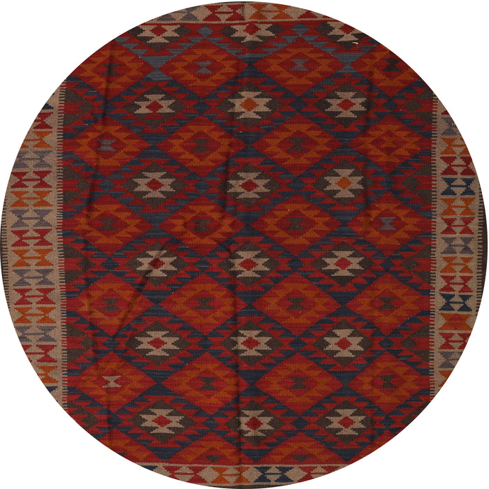 Round Traditional Dark Brown Southwestern Rug, tr2545