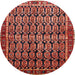 Square Machine Washable Traditional Rust Pink Rug, wshtr254