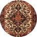 Round Traditional Bronze Brown Persian Rug, tr2550