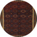 Square Machine Washable Traditional Dark Brown Rug, wshtr2551