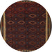 Round Traditional Dark Brown Persian Rug, tr2551