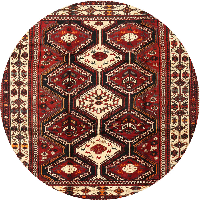 Square Machine Washable Traditional Orange Brown Rug, wshtr2555