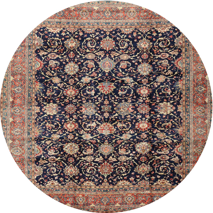 Round Traditional Bakers Brown Persian Rug, tr2556