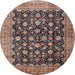 Round Traditional Bakers Brown Persian Rug, tr2556