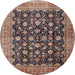 Square Machine Washable Traditional Bakers Brown Rug, wshtr2556