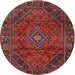 Square Machine Washable Traditional Brown Rug, wshtr2559