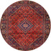 Round Traditional Brown Persian Rug, tr2559