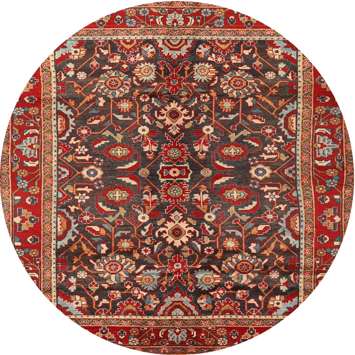 Round Traditional Red Persian Rug, tr2564