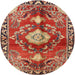 Round Traditional Sand Brown Persian Rug, tr2565