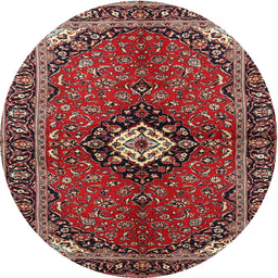 Square Machine Washable Traditional Orange Salmon Pink Rug, wshtr2566