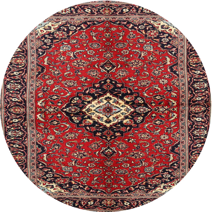Round Traditional Orange Salmon Pink Persian Rug, tr2566