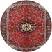 Round Traditional Orange Salmon Pink Persian Rug, tr2566