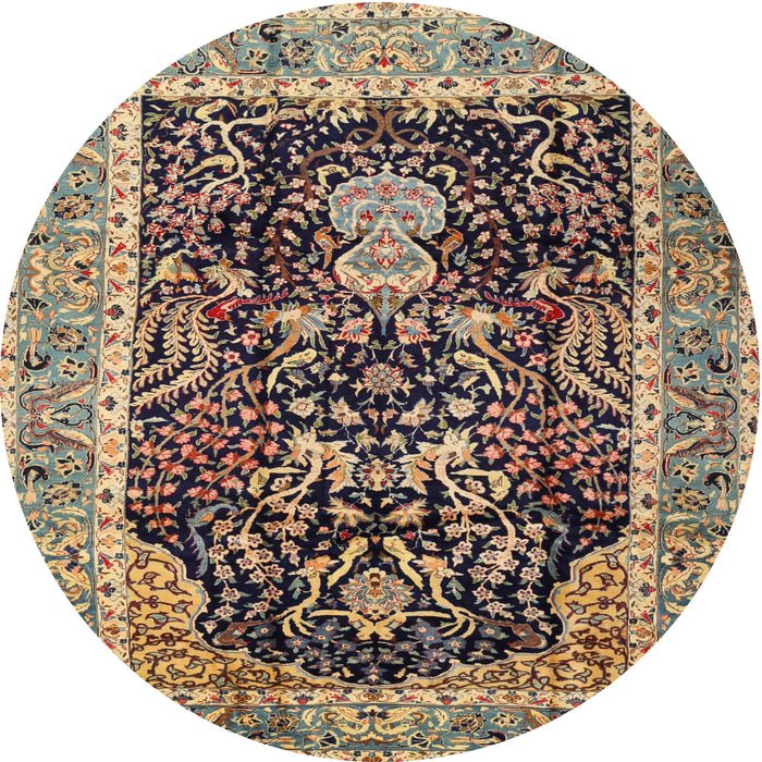 Round Traditional Dark Brown Animal Rug, tr2569