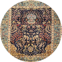 Square Machine Washable Traditional Dark Brown Rug, wshtr2569