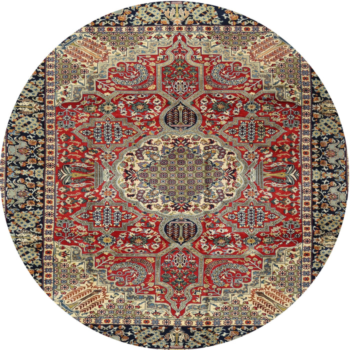 Square Machine Washable Traditional DarkKhaki Green Rug, wshtr2570